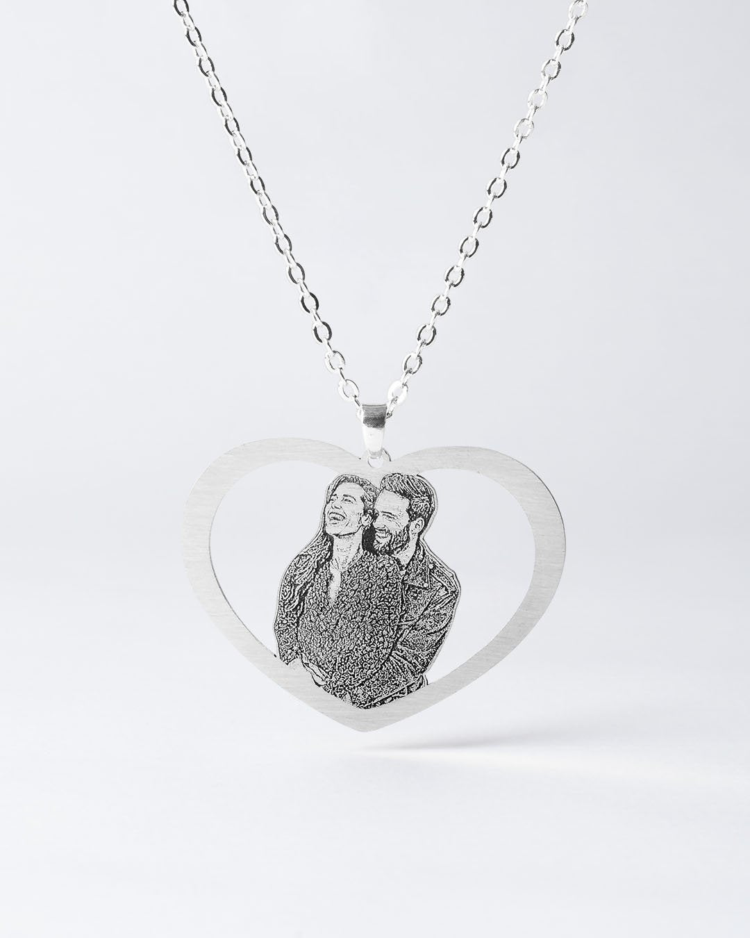 Custom Photo Heart Hollow Nacklace