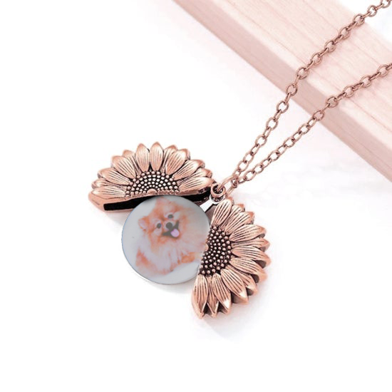 Sunflower Love - Custom Photo Necklace