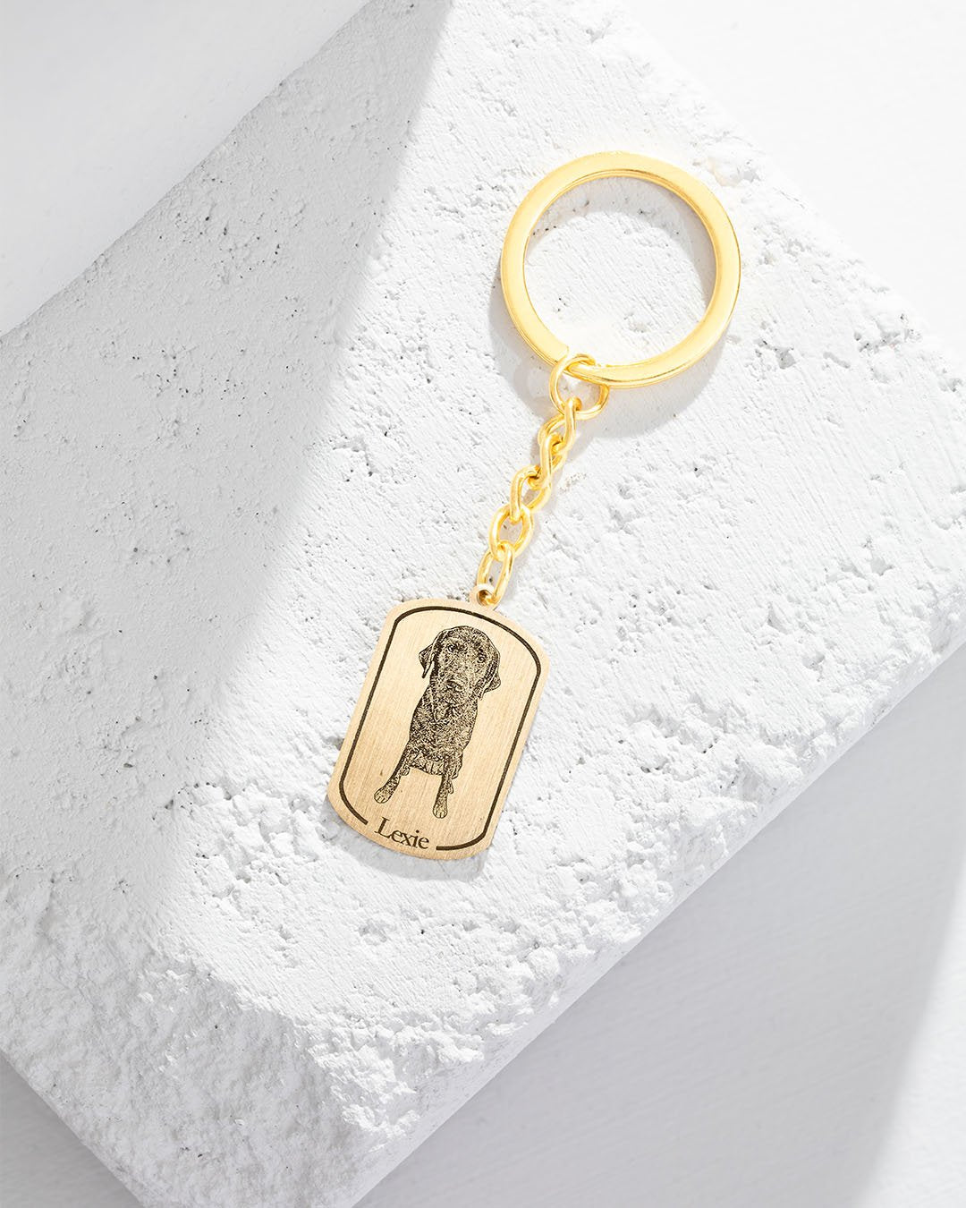 Custom Rounded Rectangle Wire Drawing Keychain